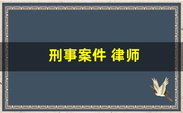 刑事案件 律师